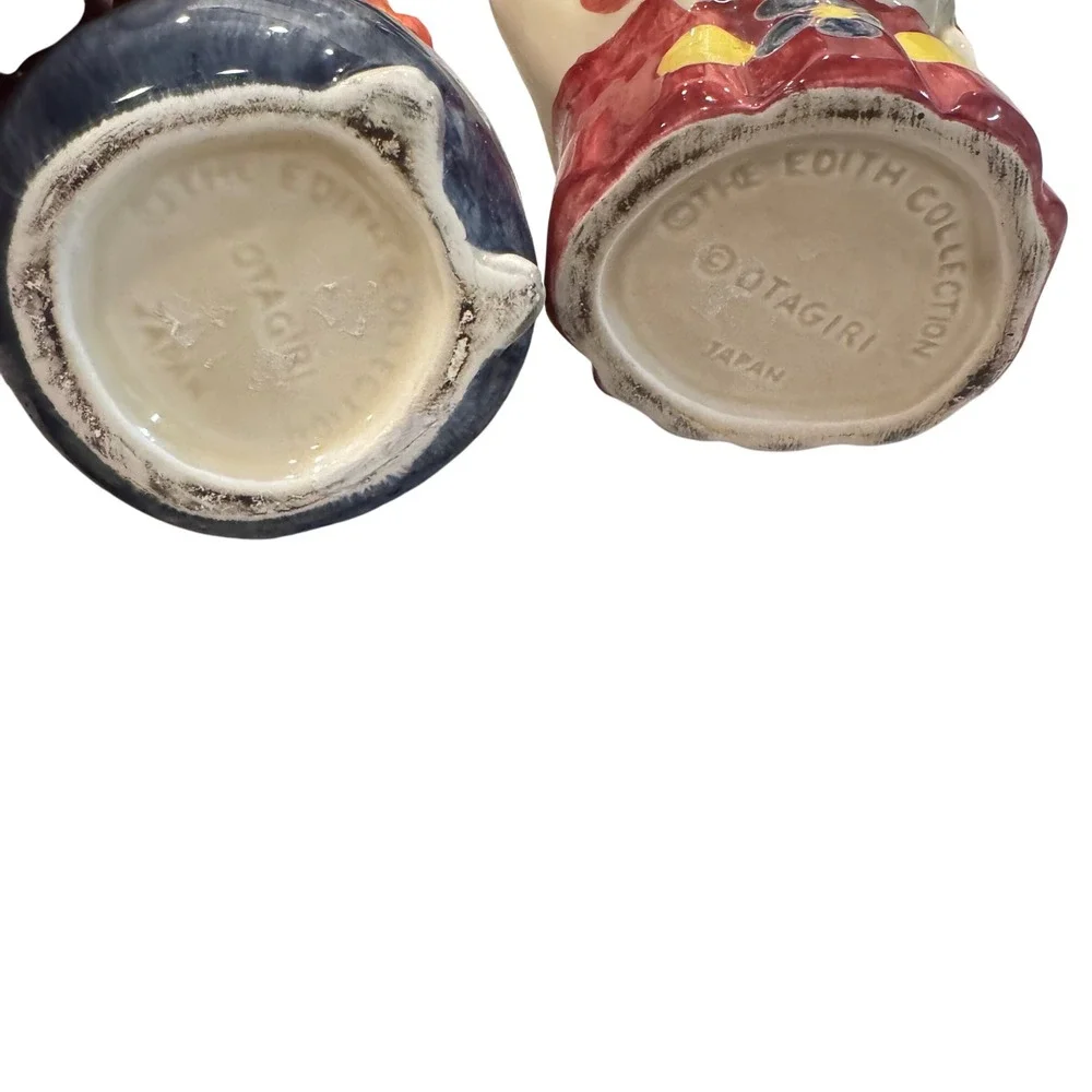 Edith Otagiri Collection Pig Farmer Creamer Sugar‎ Bowl Ceramic Male has chips